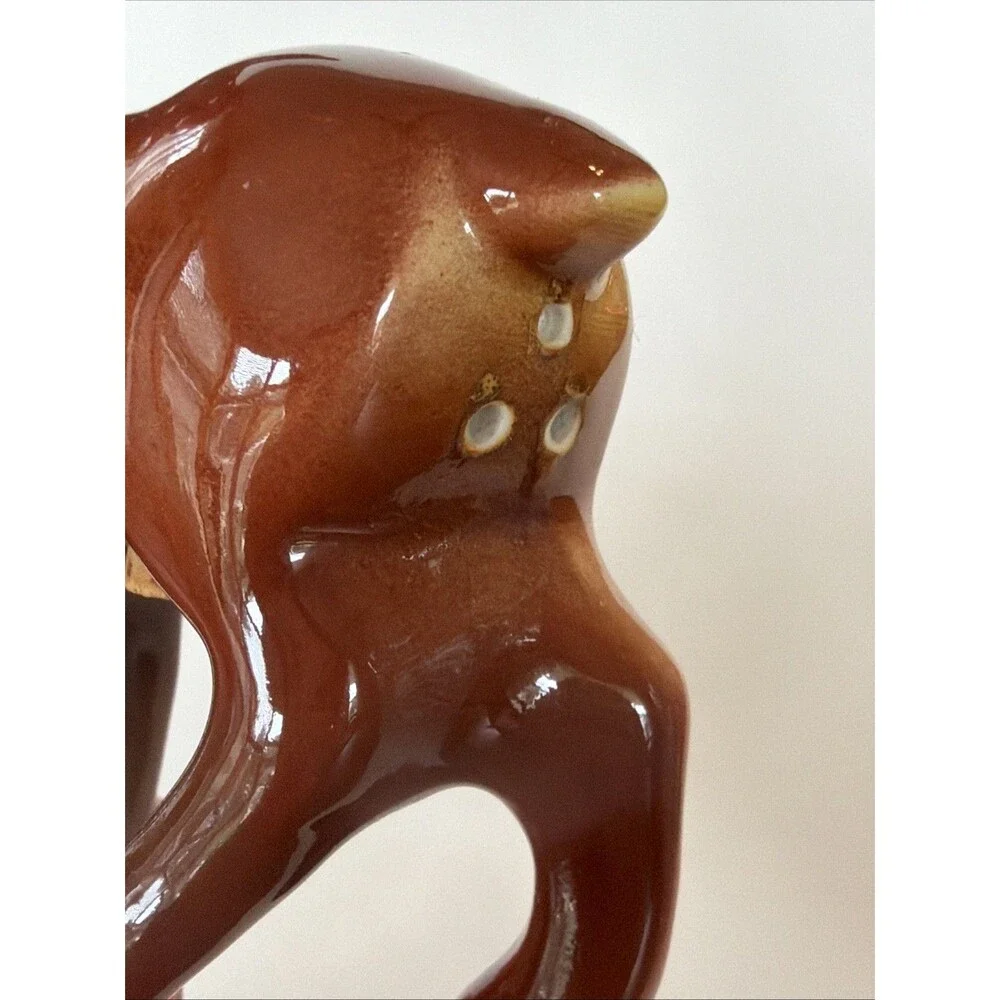 Vintage Kitschy Christmas Reindeer S/P Shaker Closed Eyes 4